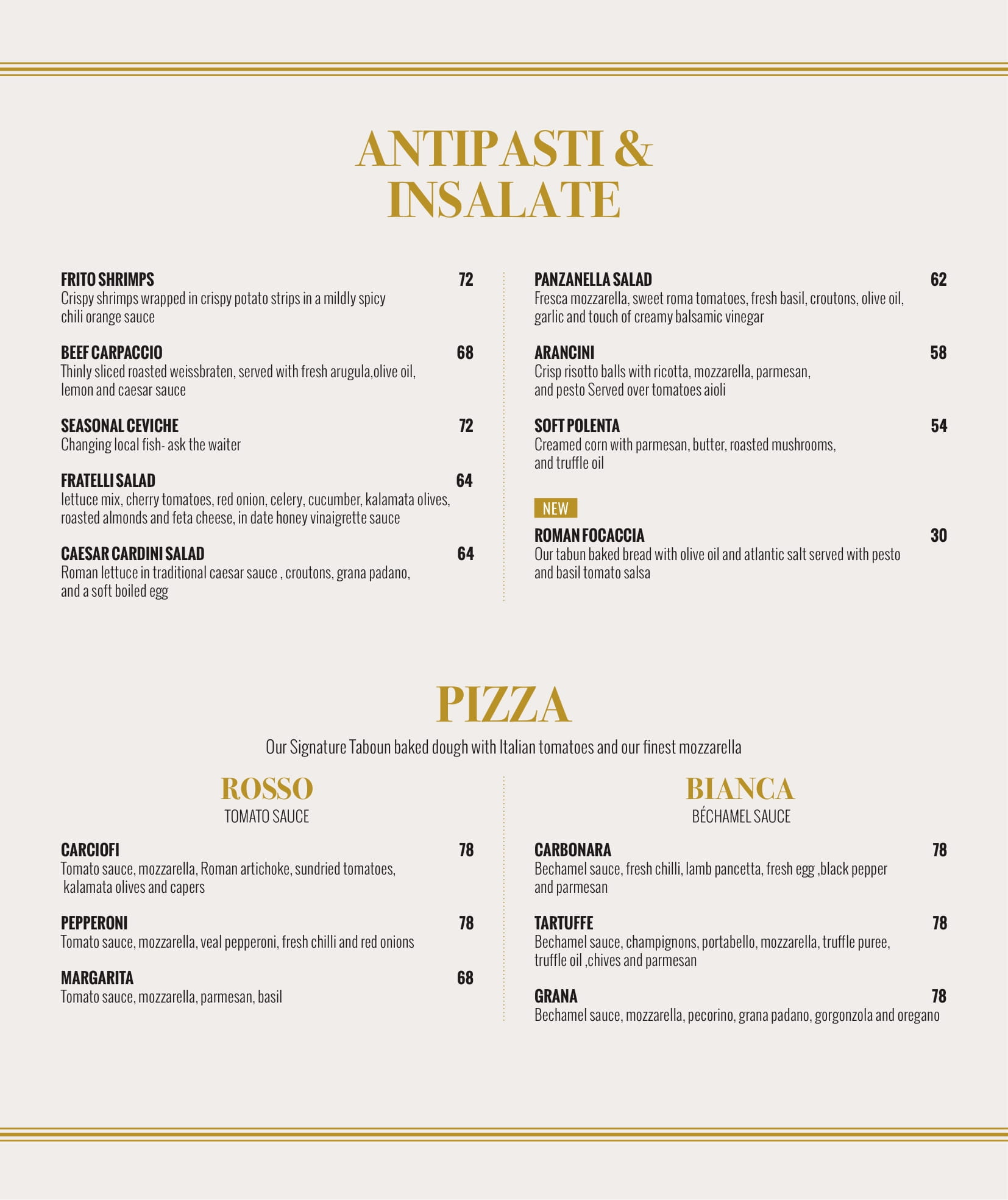 English Menu 1