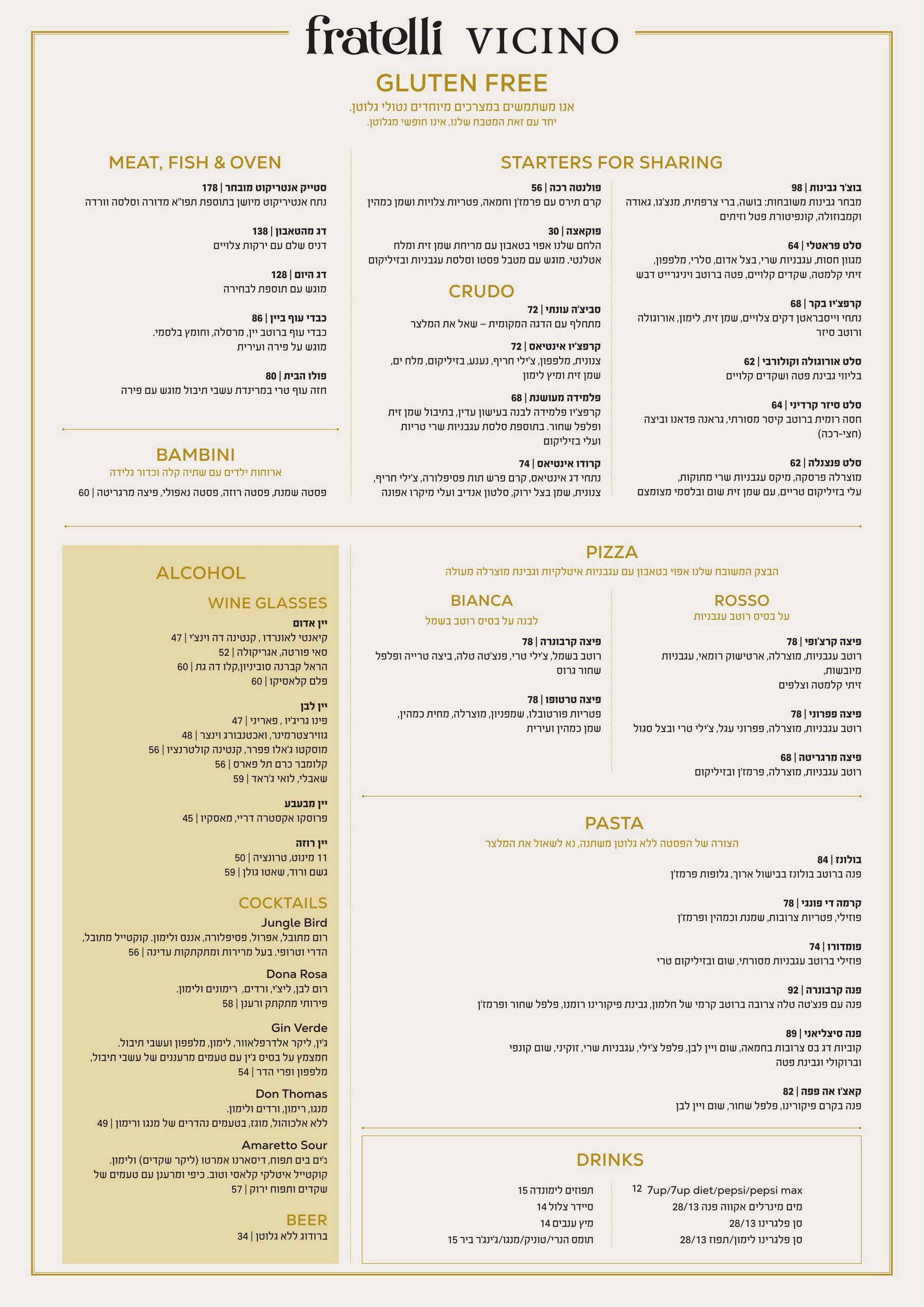 תפריט ללא גלוטן פראטלי